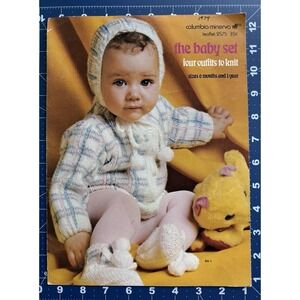 Columbia Minerva The Baby Set Outfits to Knit Vintage Pattern Leaflet 2575